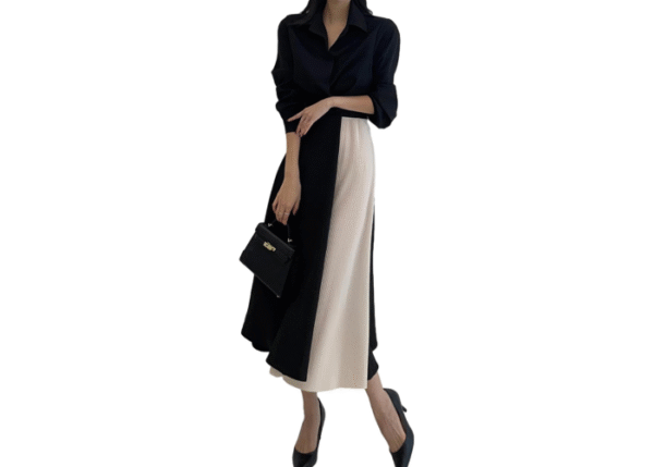 RoyzTocz Women's Shirt, Dress, Switchable Dress, Pleated Dress, Spring, Long Dress, Long Sleeve, A-Line, Slimming,  Beautiful, Casual - Image 2