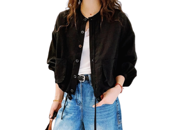 Vmiutyer LLOP Women's UV Cut Shirt, Short Length, Button, Ribbon, Cool, Shirt Jacket with Pockets, Sheer, Thin
