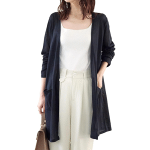 Kobe Lettuce C3703 Ladies’ Long Cardigan, Summer, Lightweight, Loose, Sheer, Long Sleeve, Summer Knit, Cooling Measures, Body Shape Cover